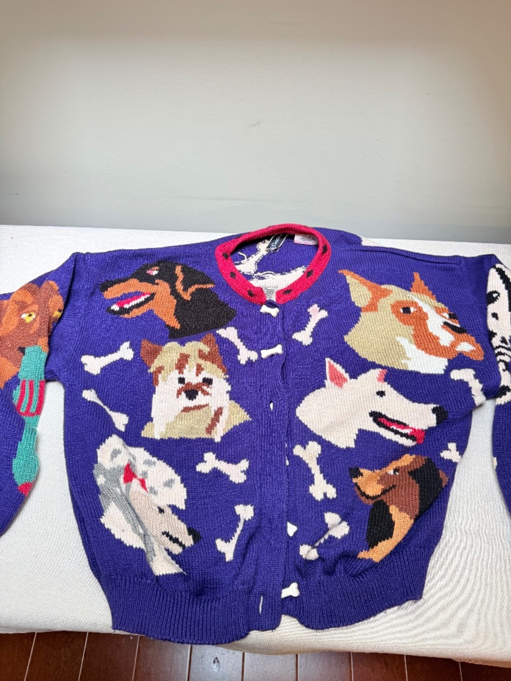 Vintage 1990s Christine Foley Collectible Dog Sweater Size 3 Hard To Find